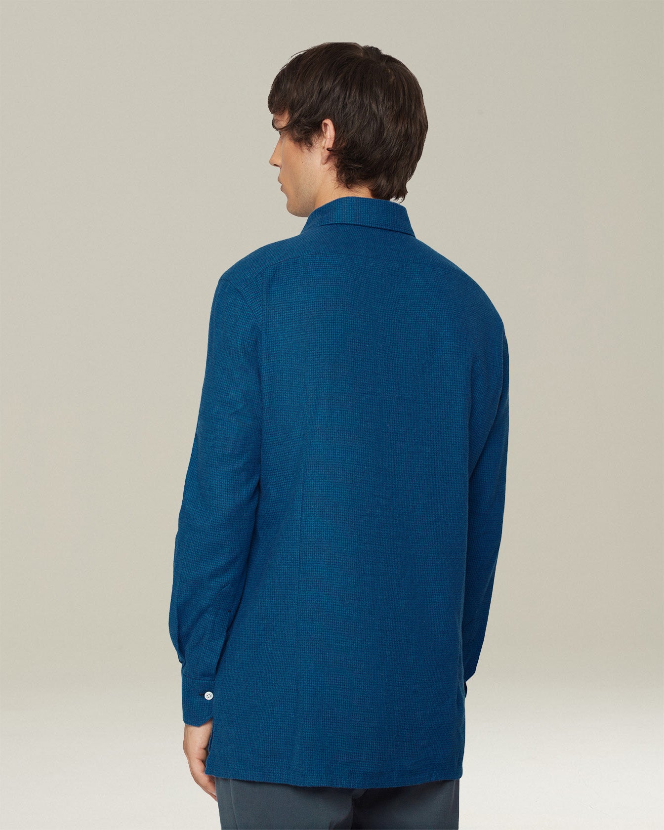 Kiton Nerano Flanell Hemd Hahnentritt Gr. 40