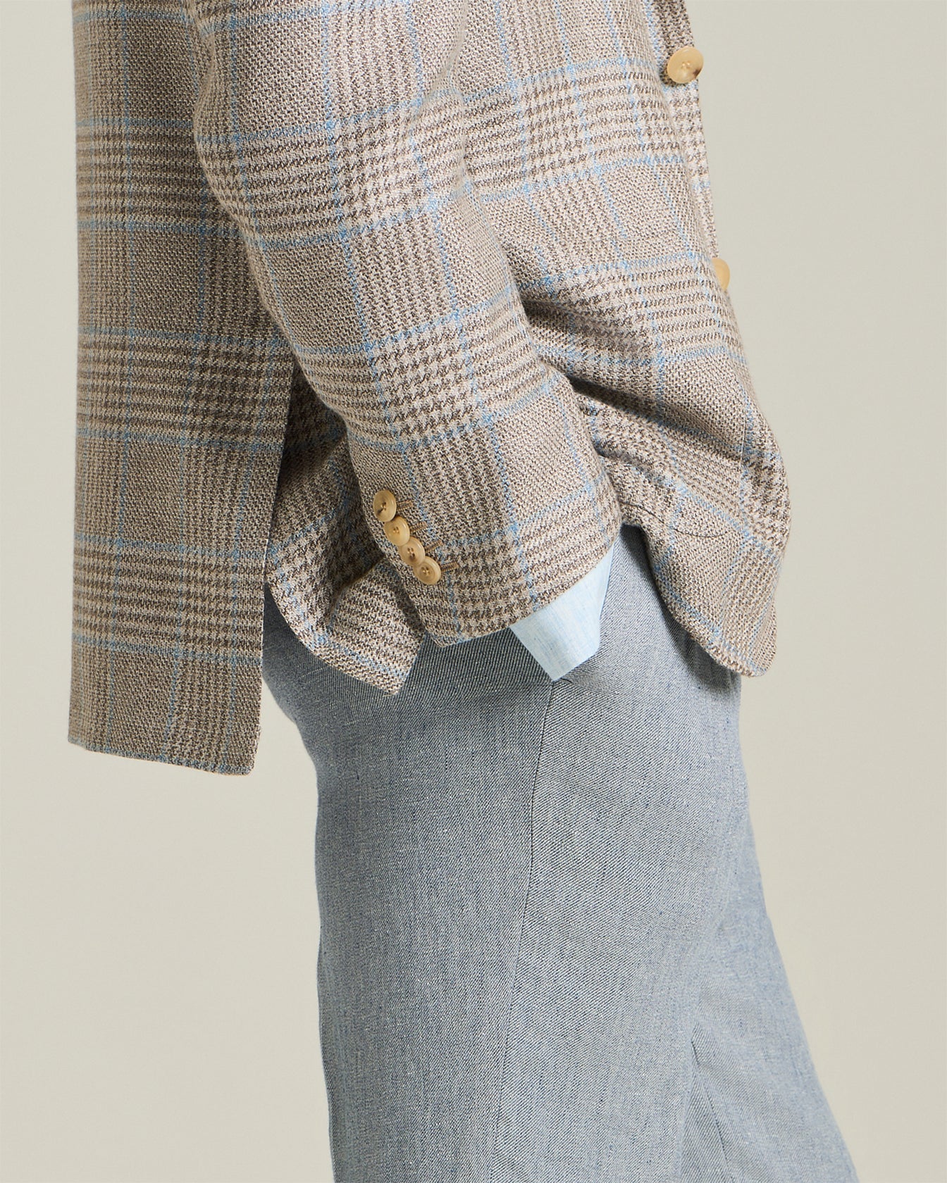 Kiton Glen Plaid Blazer Sakko Wolle Kaschmir Seide