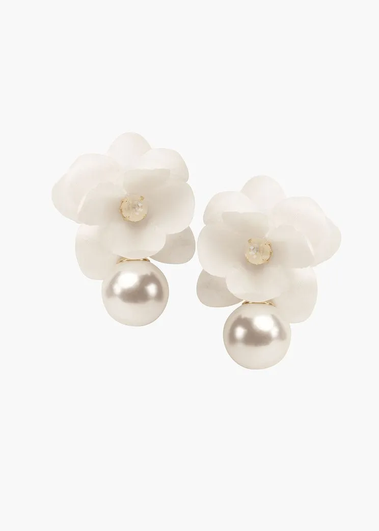 Elizabeth Bower Organna Ohrstecker Rhodium Ivory Perle