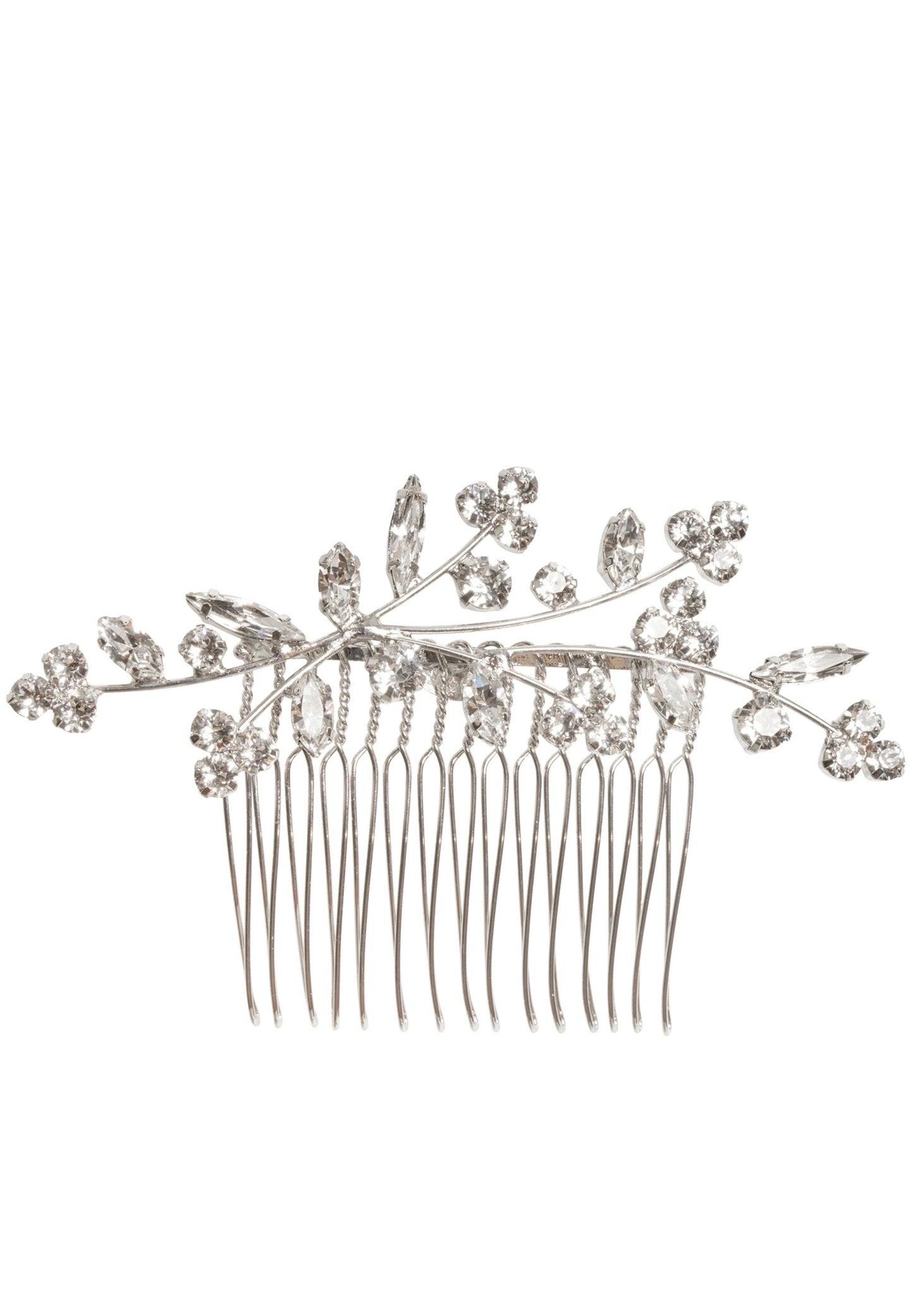 Elizabeth Bower Bud Crystal Haarkamm Kristall Rhodium