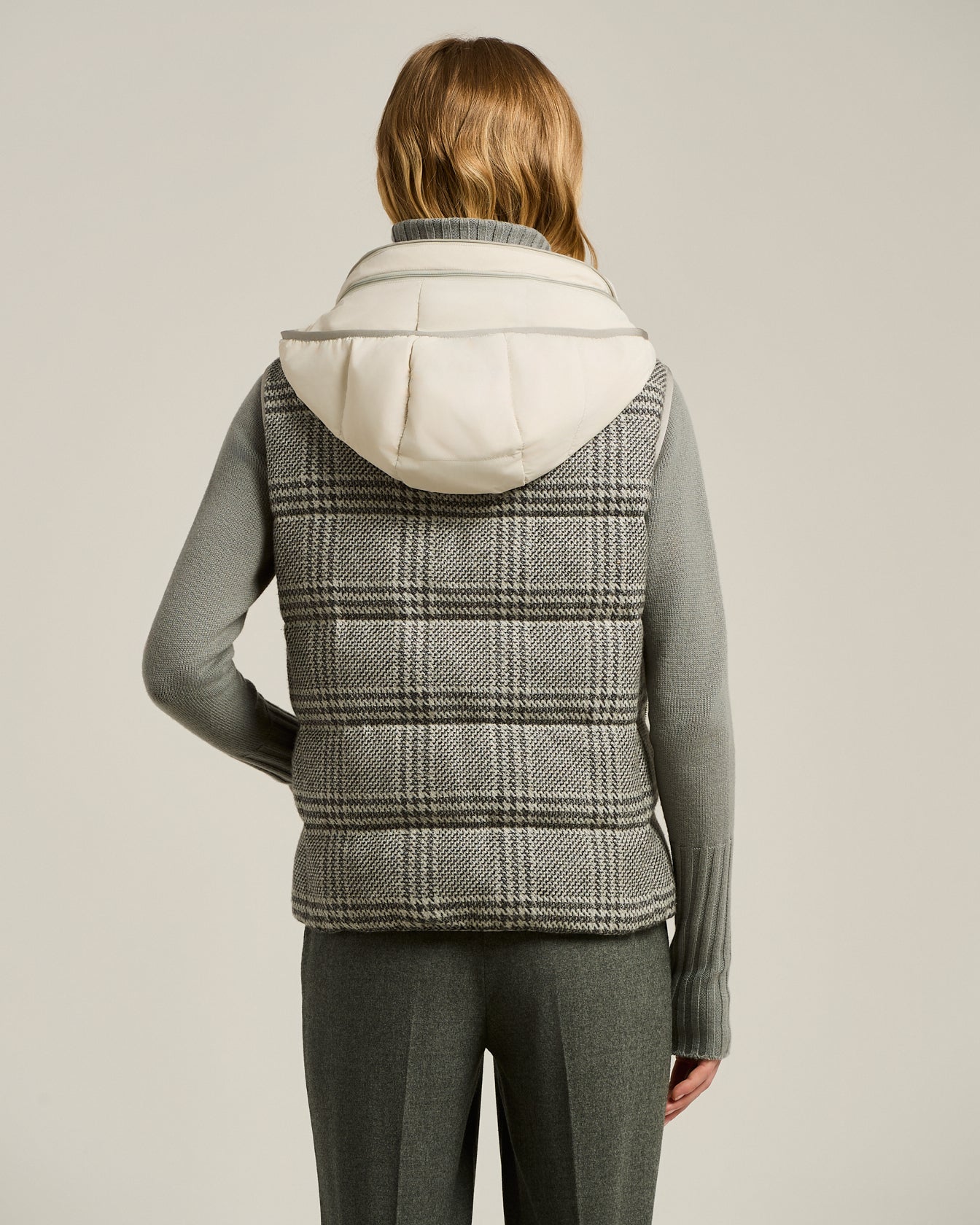 Kiton Gilet Wende Weste Seide Gr. 42 mit Kapuze