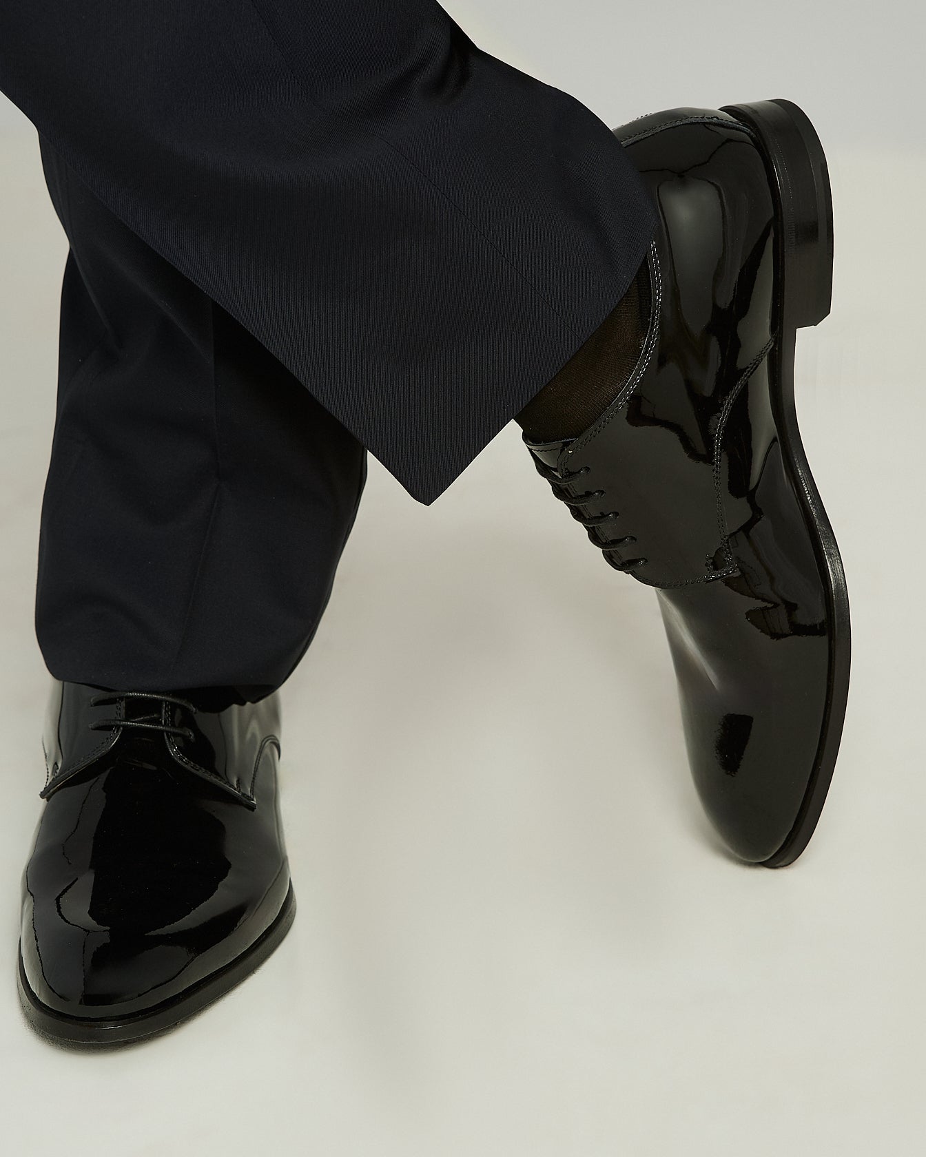 Kiton Oxford Schuhe Lackleder schwarz Abendschuhe