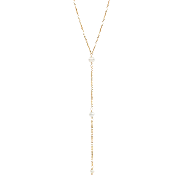 Juvelan Rückenketten Laid-Back Rückenkette Gold 67cm Perlen