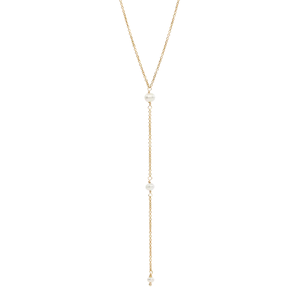 Juvelan Rückenketten Laid-Back Rückenkette Gold 67cm Perlen