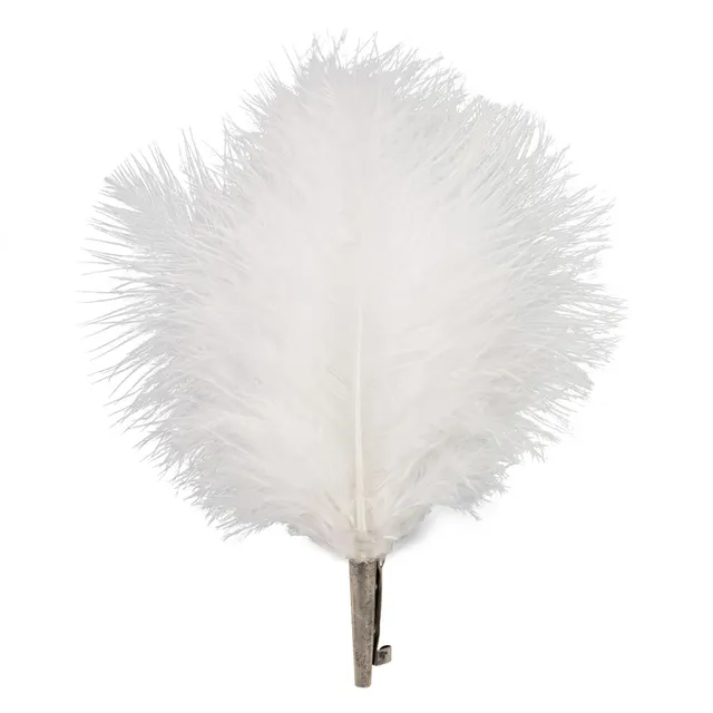 Alpenflüstern DAHEIM API18800010 Flaumfeder-Brosche weiß 14 cm