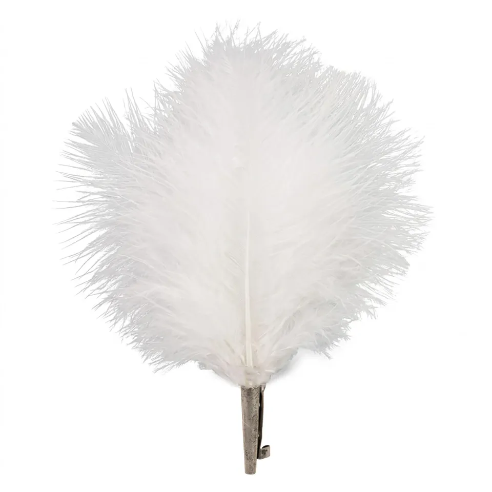 Alpenflüstern DAHEIM API18800010 Flaumfeder-Brosche weiß 14 cm