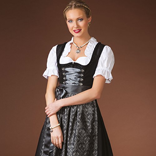 Alpenflüstern DAHEIM SET022 Perlen Trachtenset Kette Armband Creme-weiß