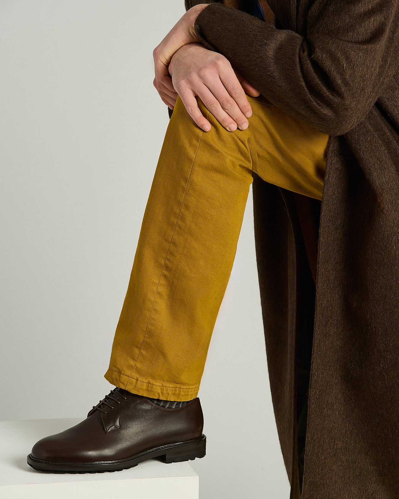 Kiton Shoes dunkelbraune Derby Lederschuhe Profilsohle Gr.42