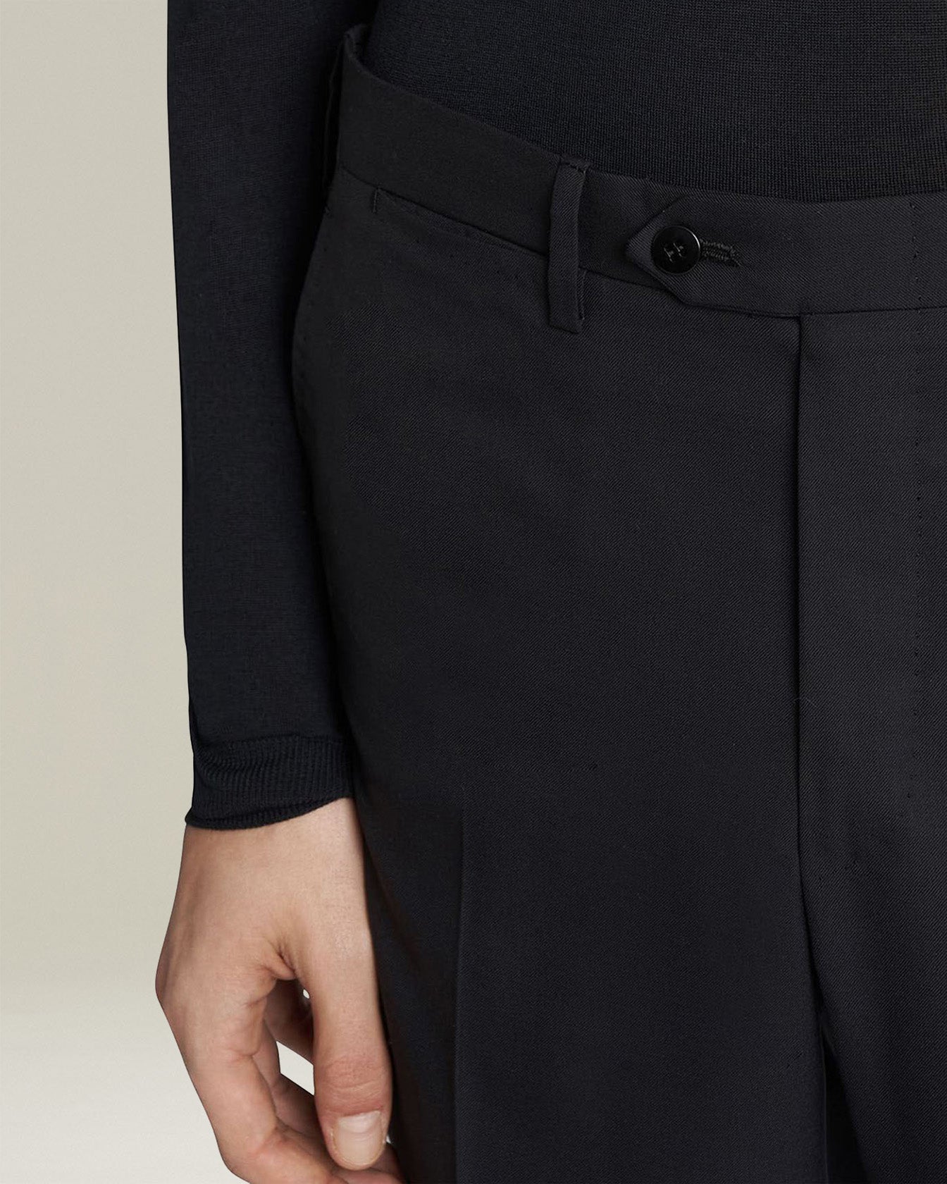 Kiton Trousers Anzughose Schwarz Wolle 14 Micron