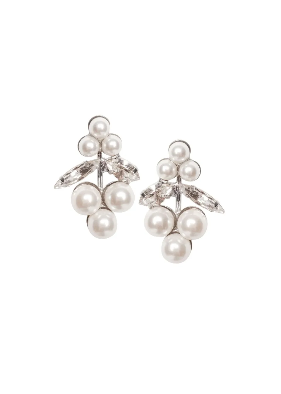 Elizabeth Bower Bud Pearl Ohrstecker Rhodium Kristall Perle