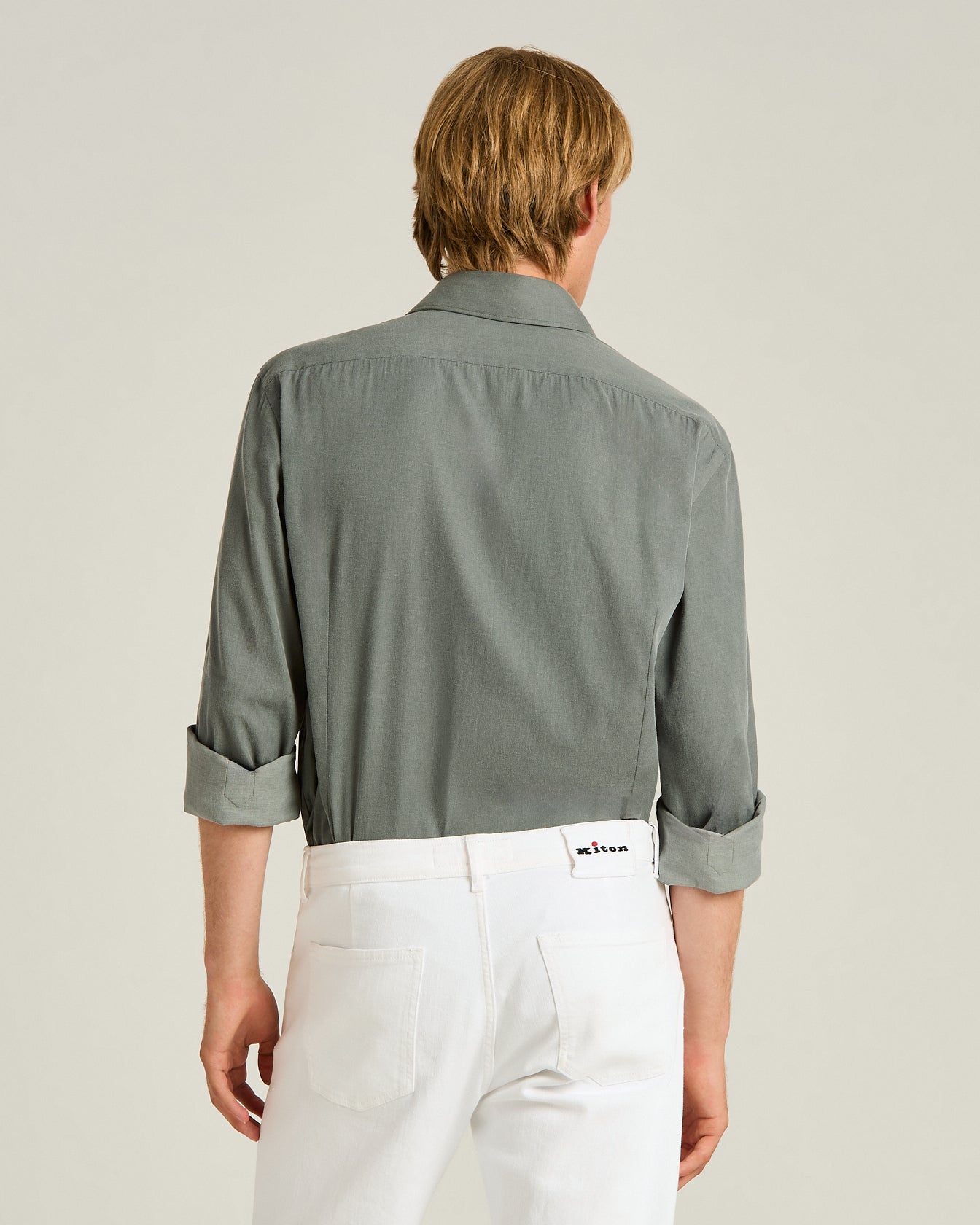 Kiton Shirts GREY COTTON Hemd Grau Baumwolle
