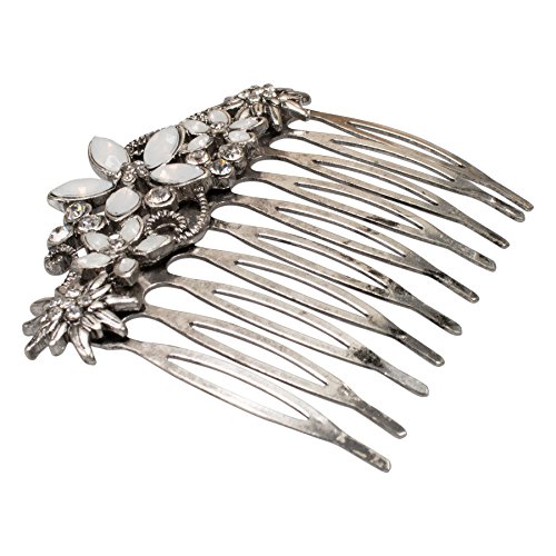 Alpenflüstern ADV095 Haarkamm Edelweiß Symphonie antik-silber