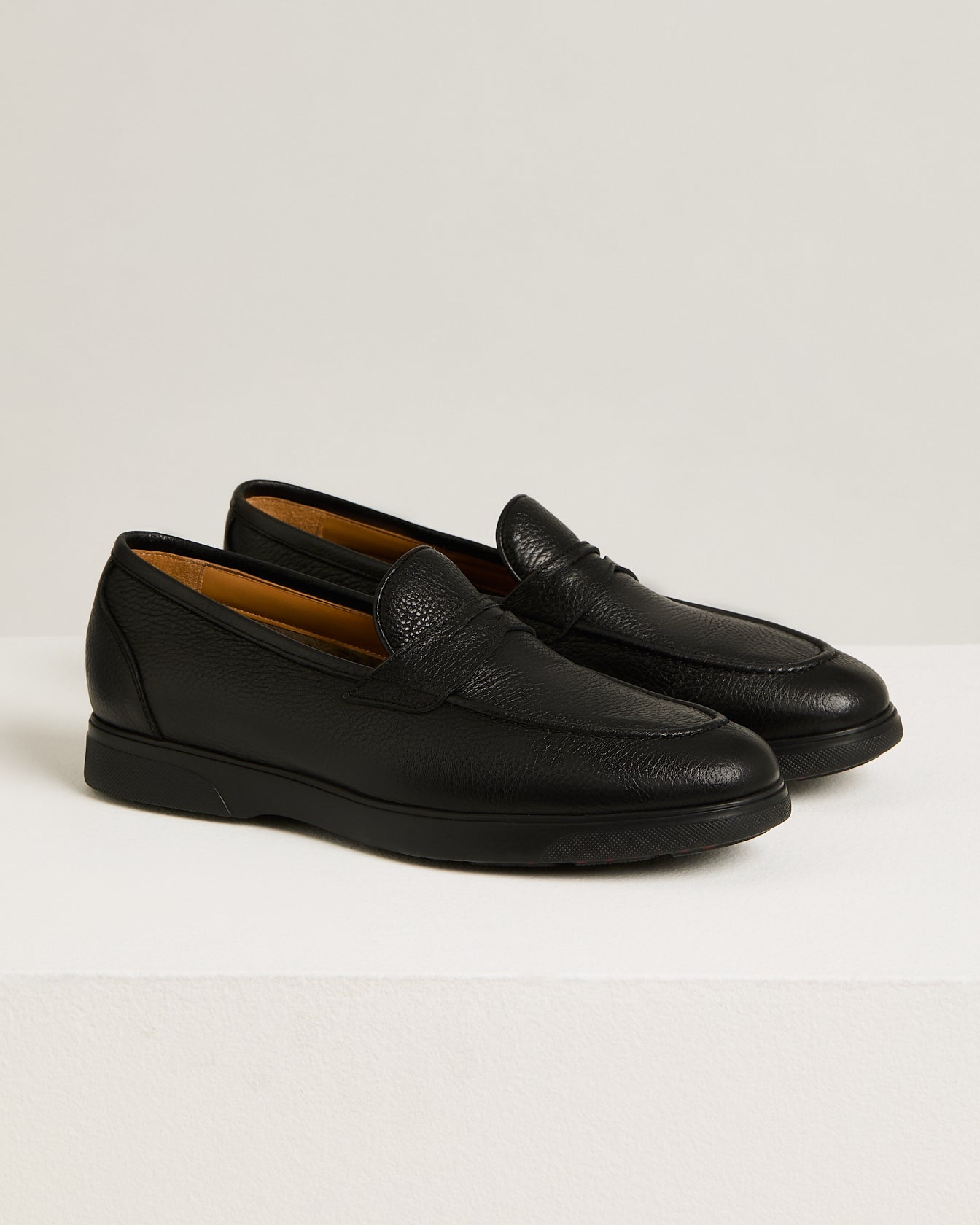 Kiton Loafer Schwarz Hirschleder Gummisohle