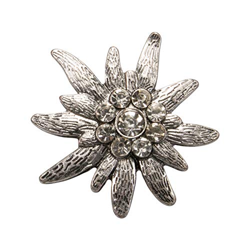 Alpenflüstern DAHEIM API118 Trachten-Brosche antik-silber Strass