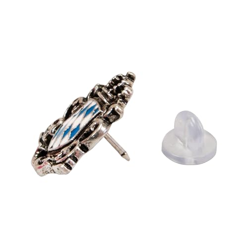 Alpenflüstern DAHEIM API140 Anstecker blau-weiß Wappen