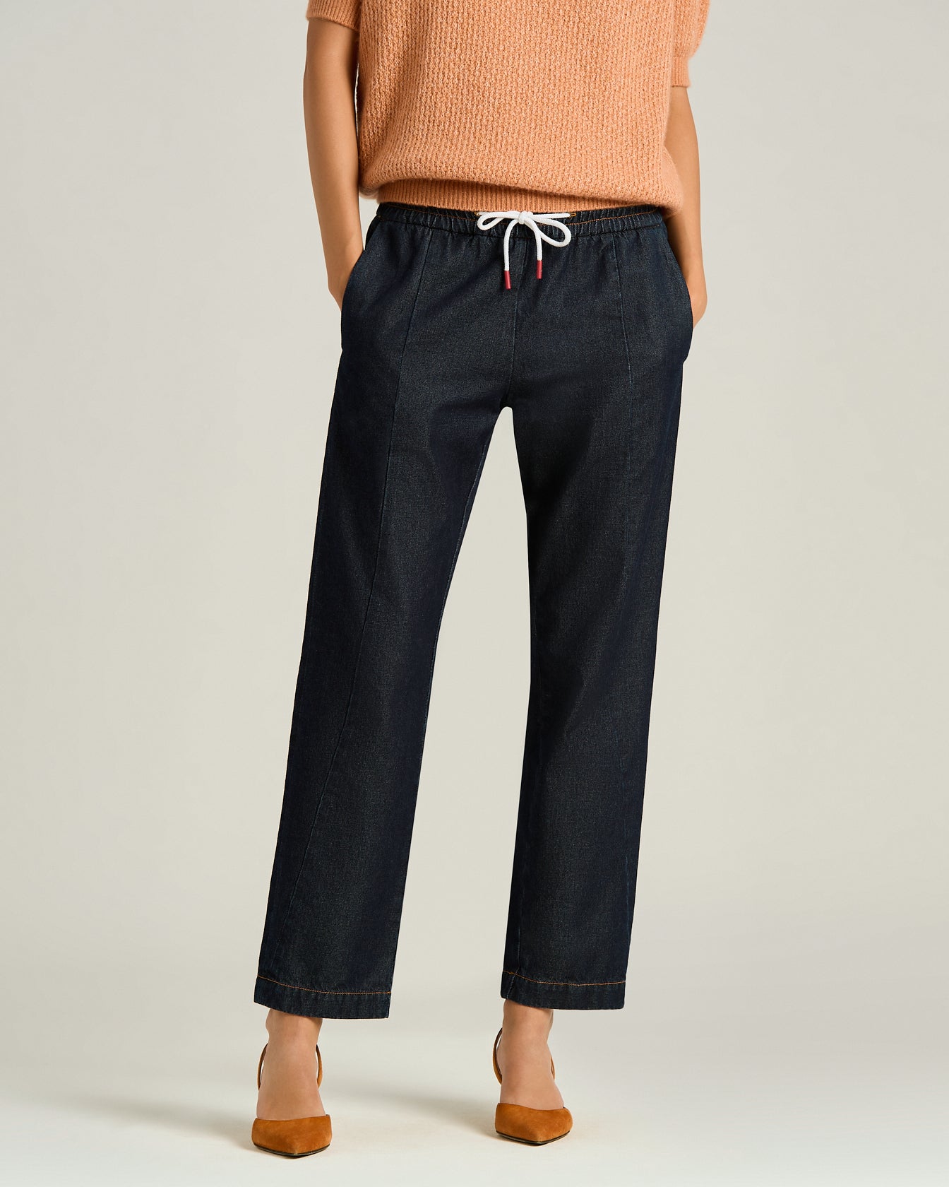 Kiton Trousers Cotton Linen Hose Blau Größe 46