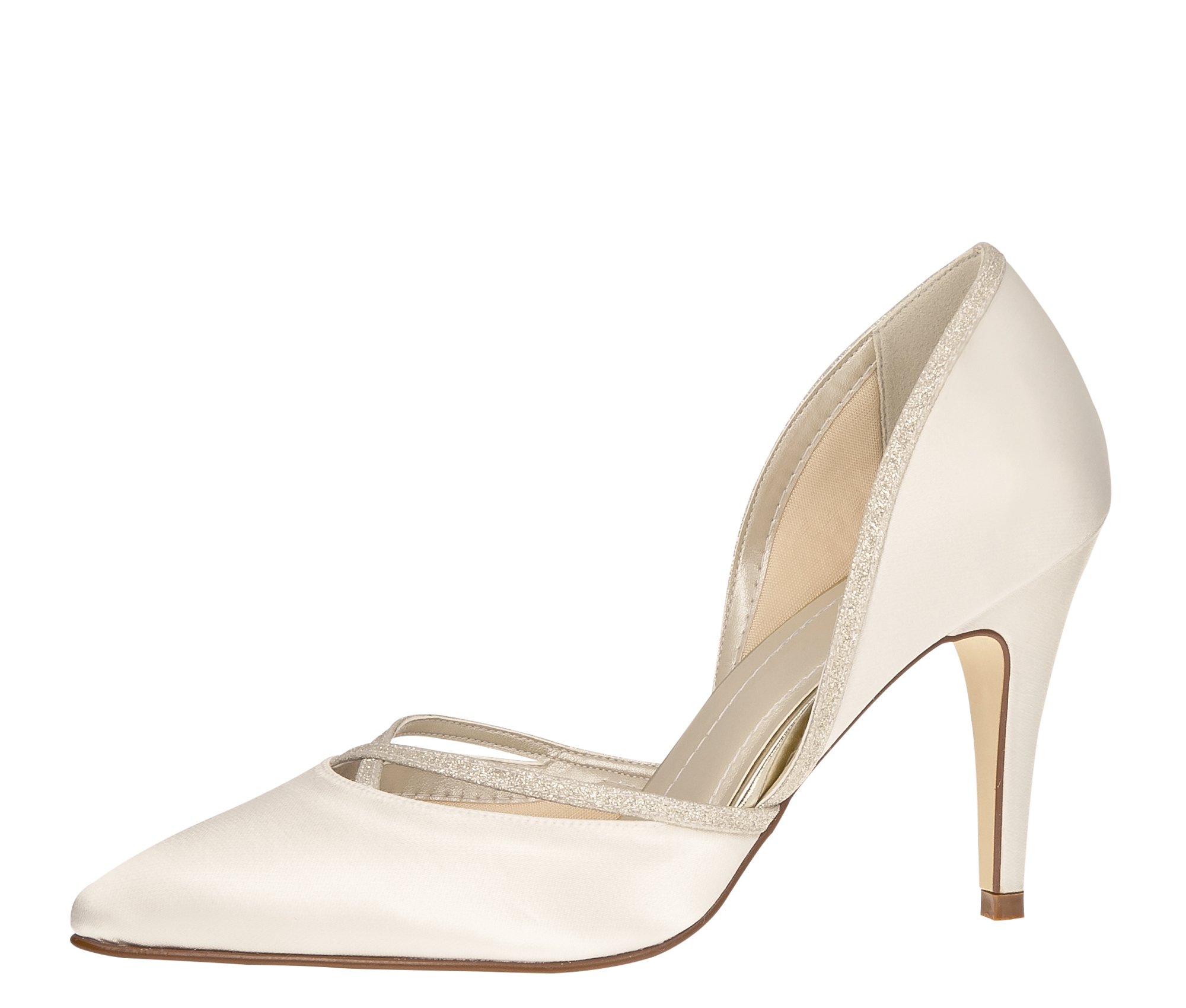 Rainbow Club Georgia High Heels Ivory Glitzer Satin