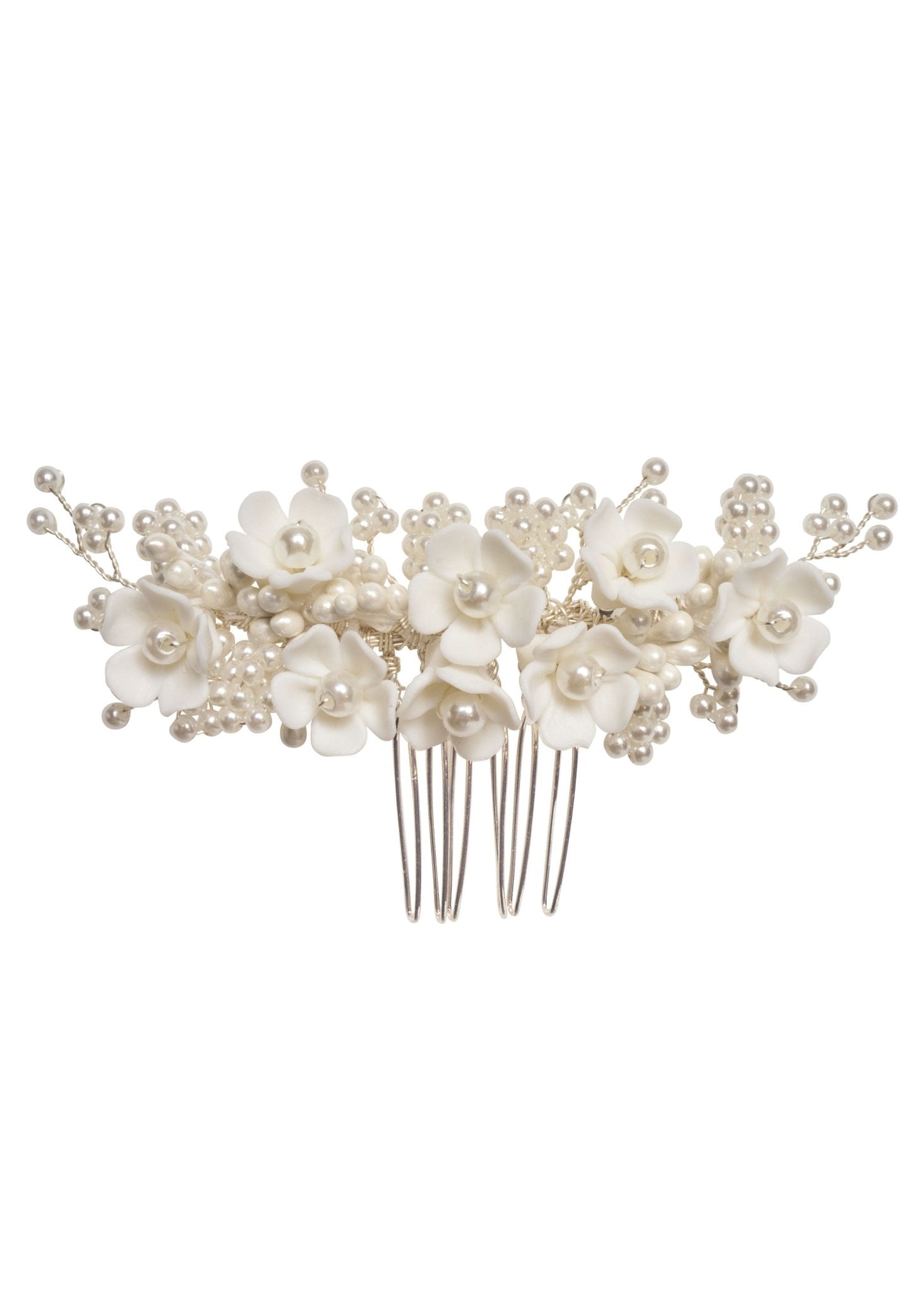 Elizabeth Bower Snowdrop Mini Haarkamm Gold Keramik