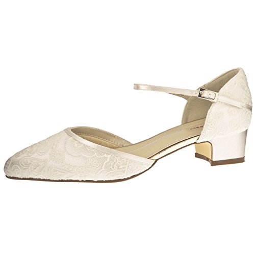Rainbow Club Embellished Collection Angela Brautschuhe Ivory Blockabsatz