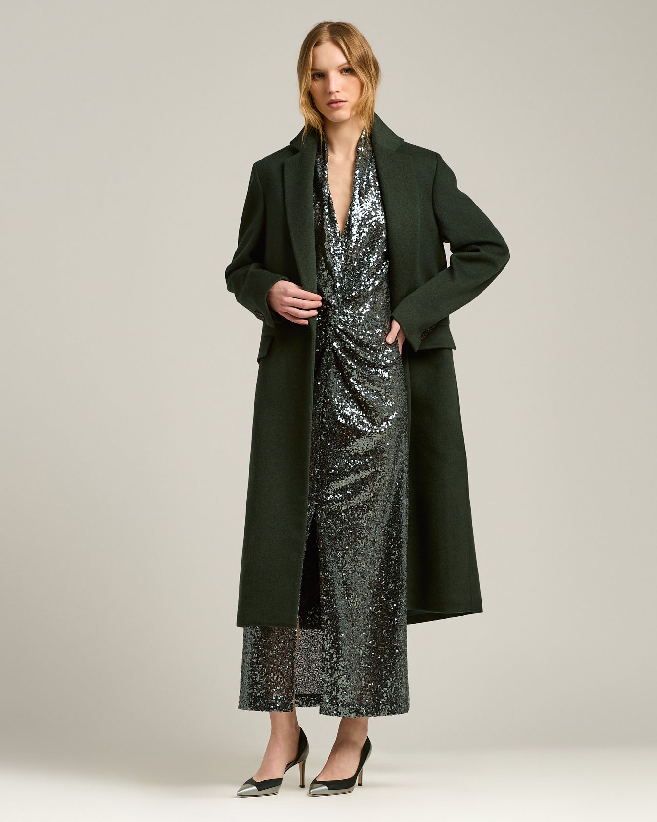 Kiton Outerwear Kaschmirmantel Dunkelgrün 100% Kaschmir
