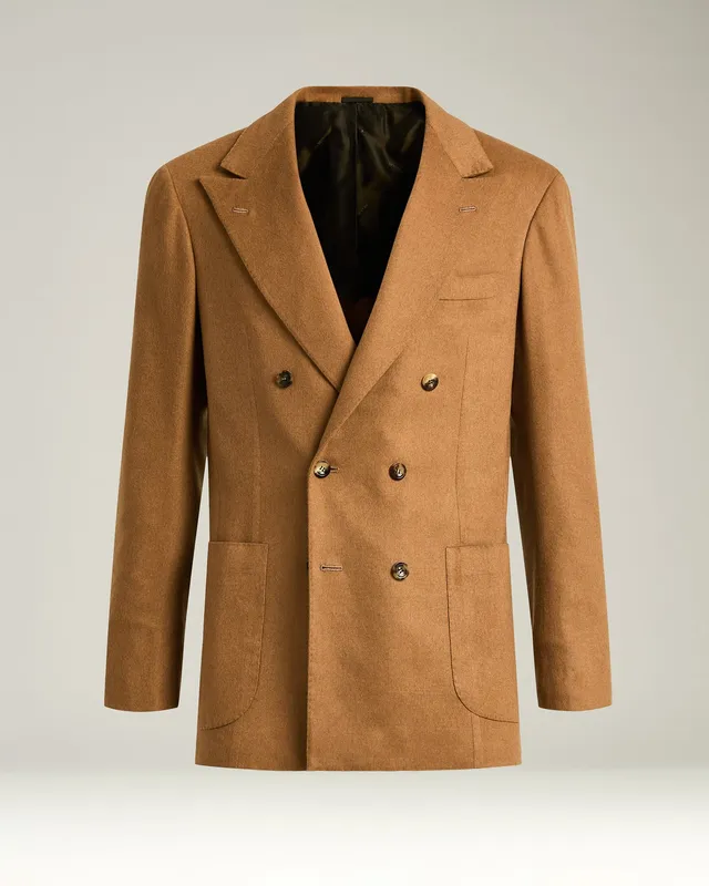 Kiton Double-Breasted Blazer Sakko braun Kaschmir Vikunja