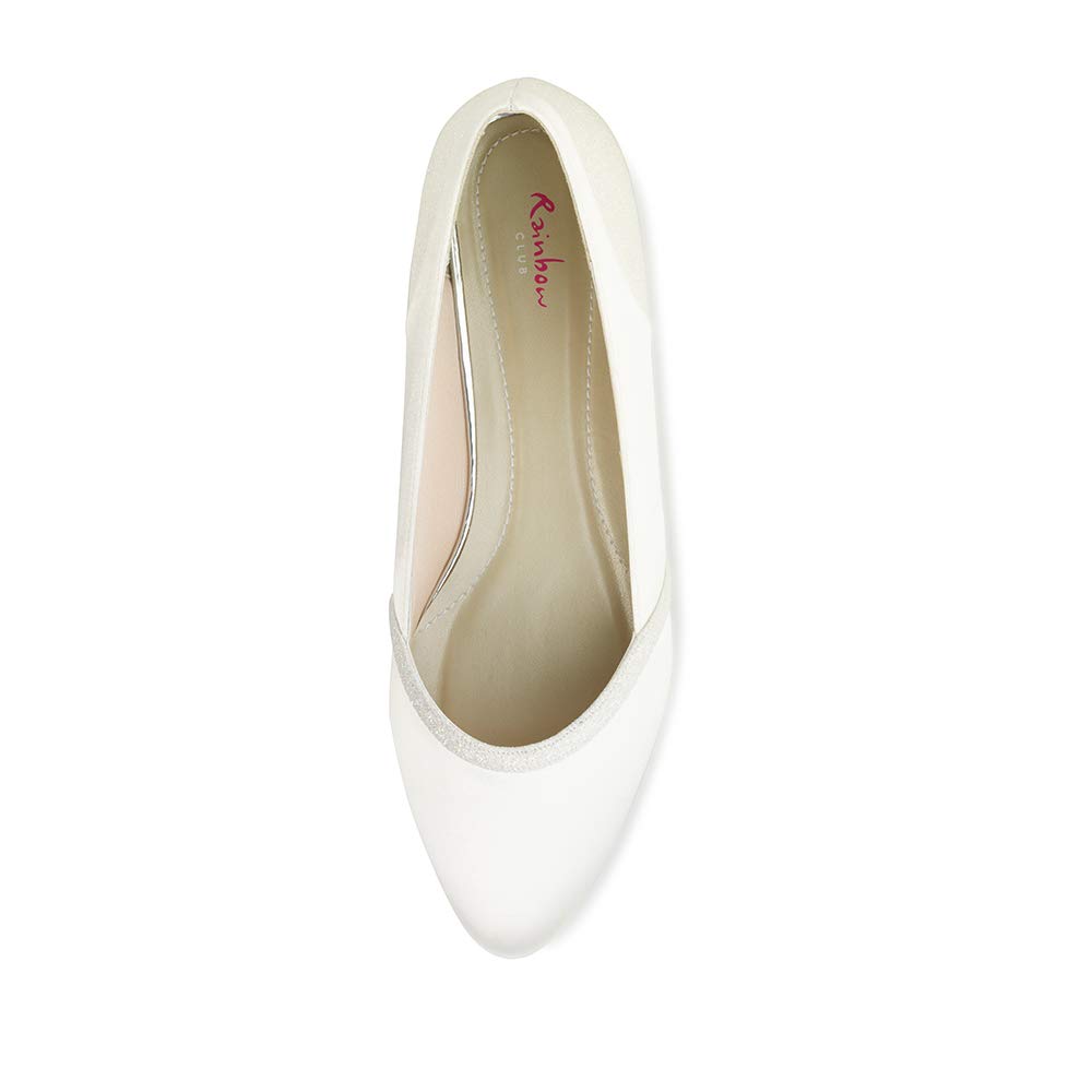 Rainbow Club Embellished Belina Ballerinas Ivory Satin