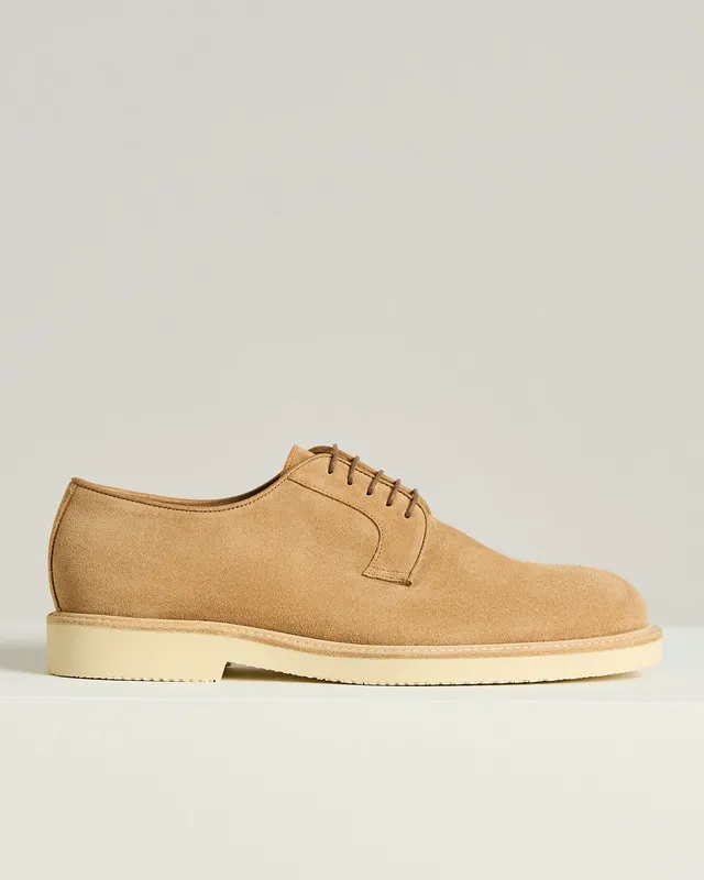 Kiton Shoes Derby Halbschuh Caramel Kalbsleder Velours