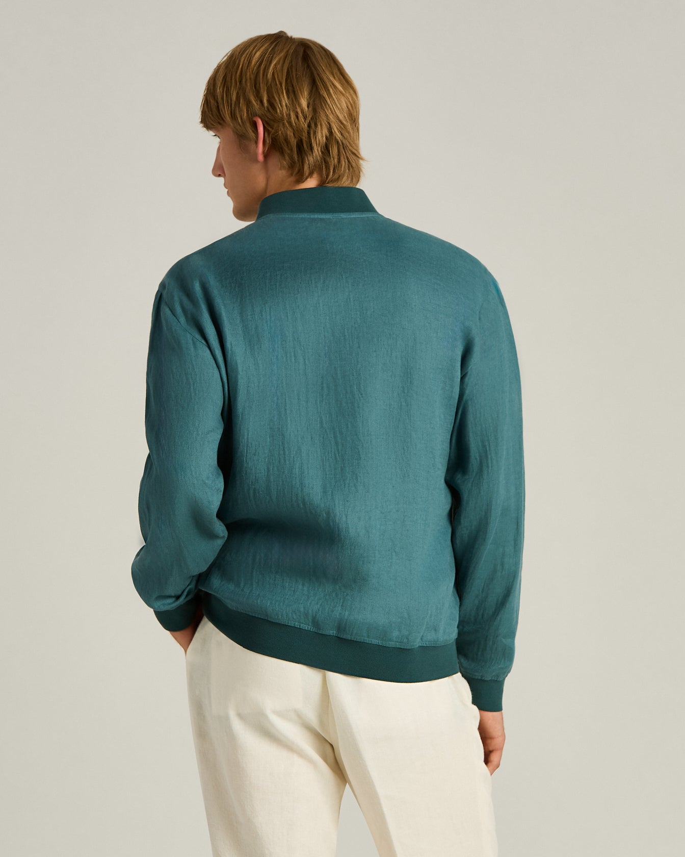 Kiton Jackets Sakko Leinen Kornblumenblau Zip