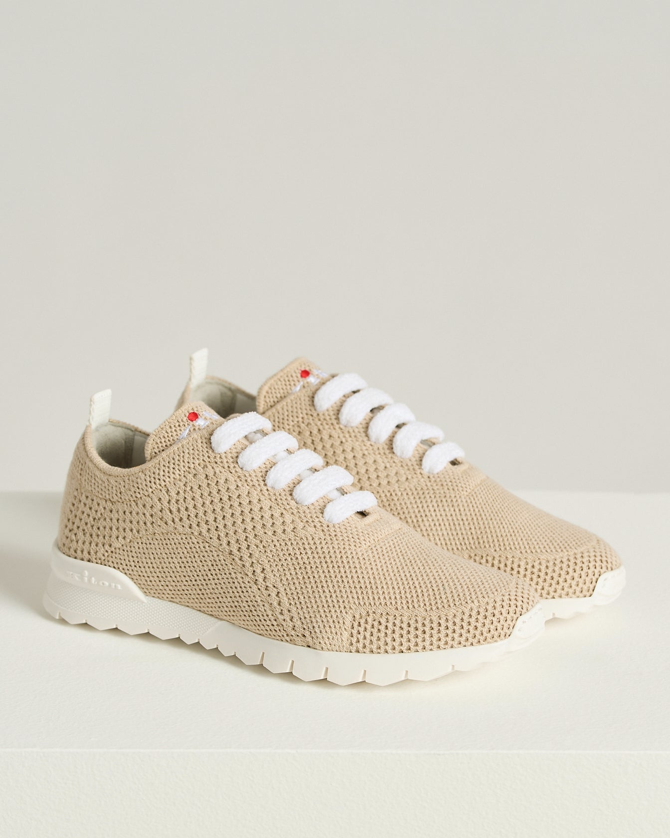 Kiton Fits Sneakers Kaschmir Schuhe Beige 40