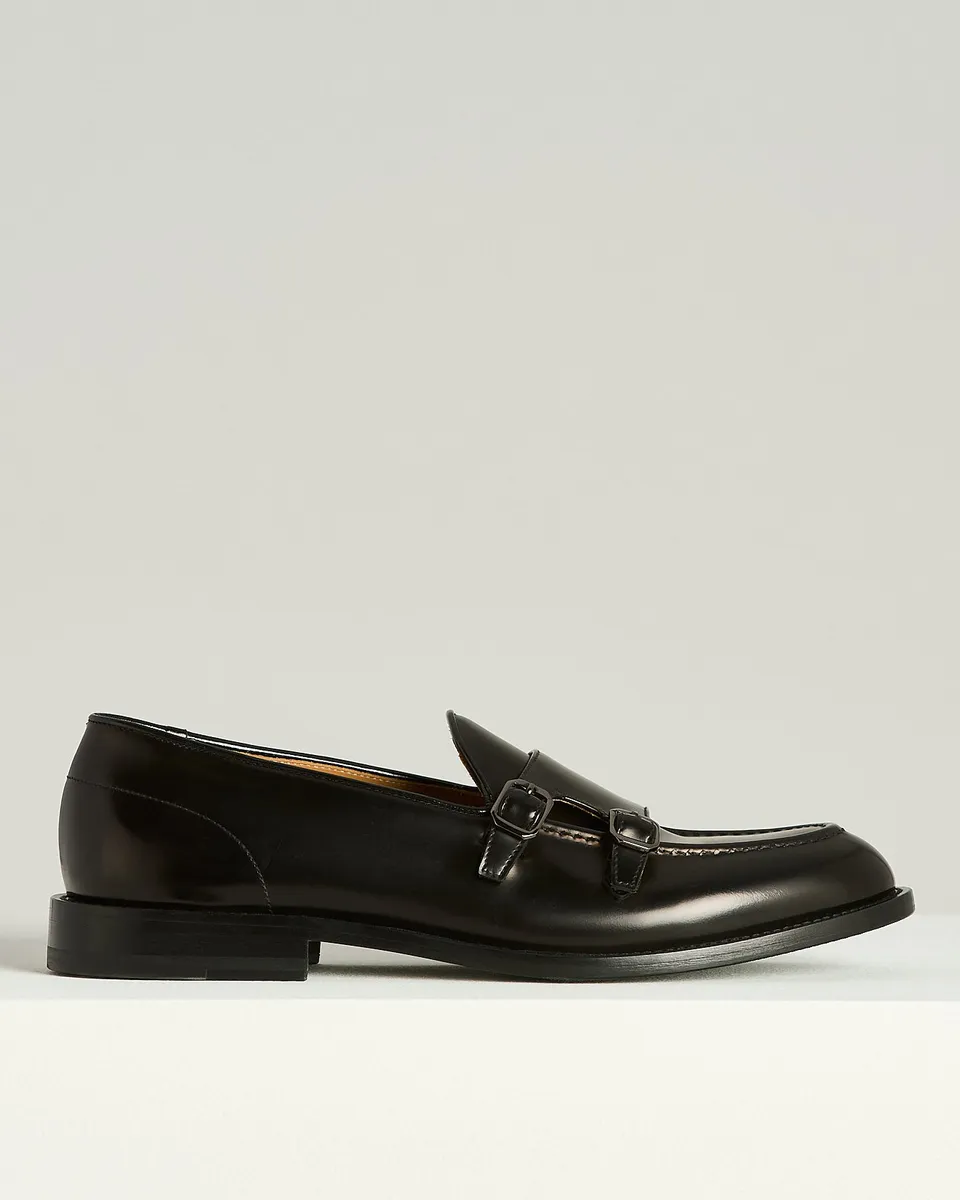 Kiton Double-Monk Loafer Kalbsleder Schwarz