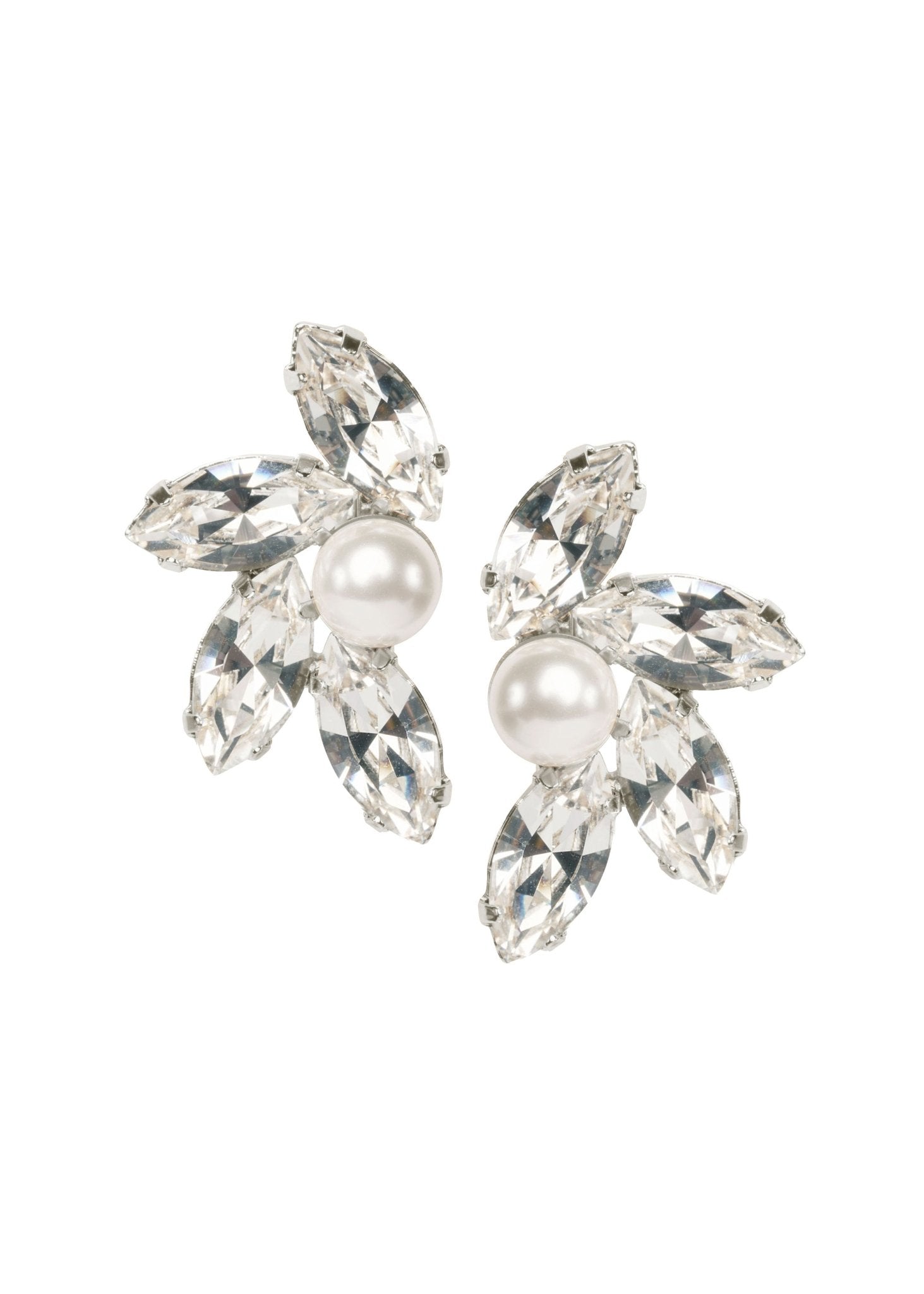 Elizabeth Bower Pinion Ohrstecker Kristall Perle Rhodium