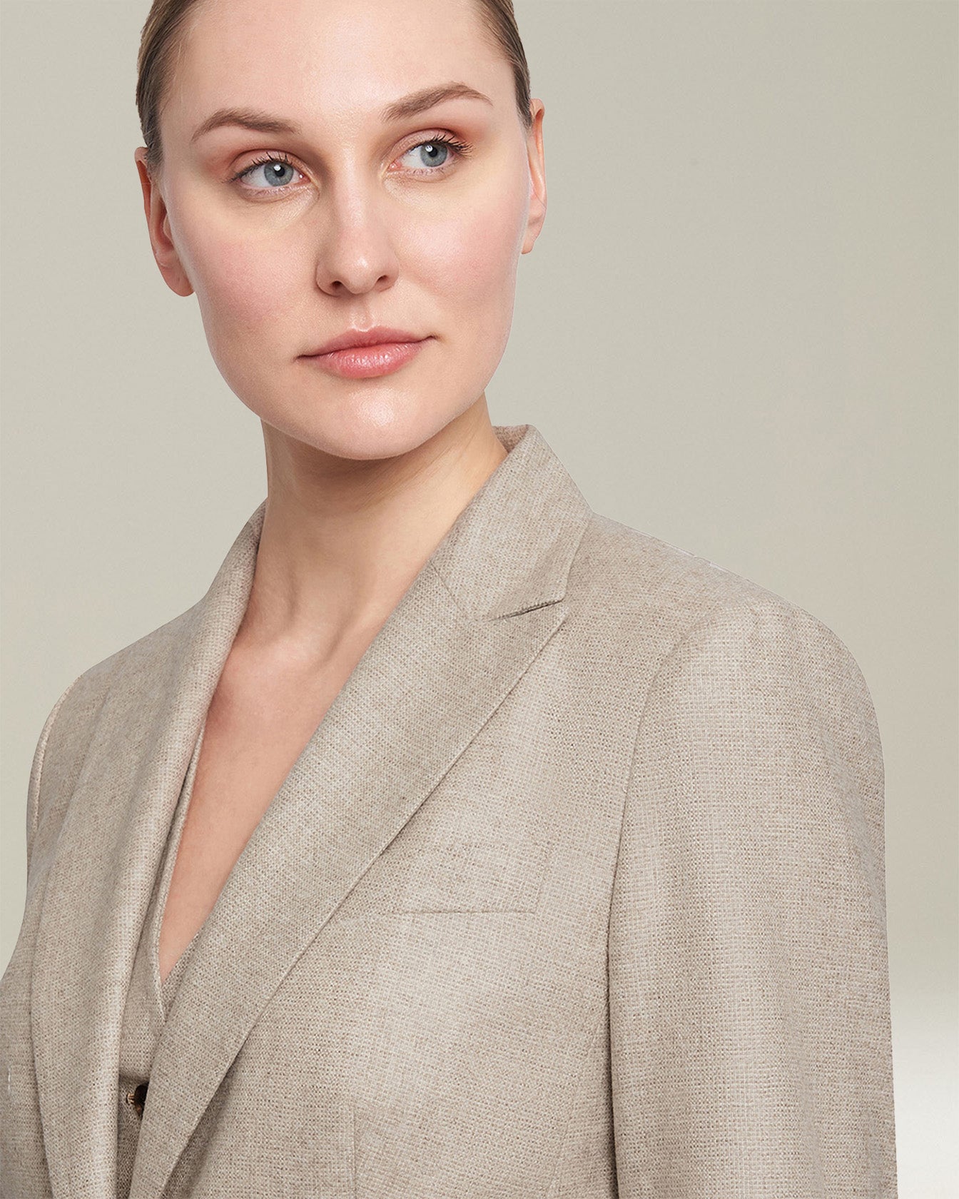 Kiton Giacca Cashmere Blazer Sakko Beige Damen