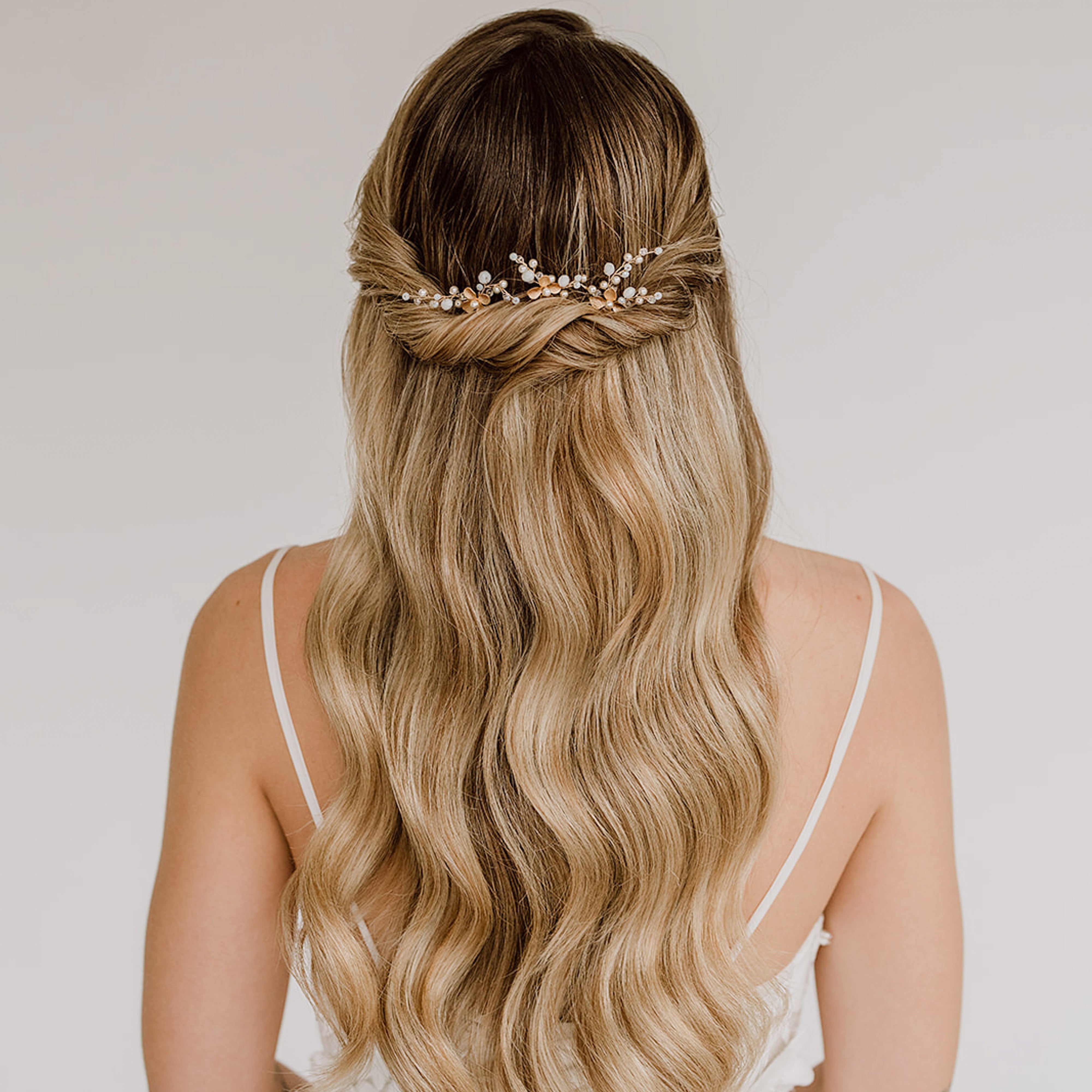 Perlenbräute Haarschmuck Babsi Haarnadeln Gold 3er Set Blüten