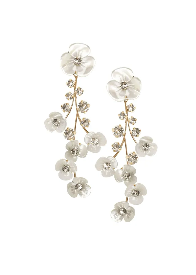 Elizabeth Bower Loretta Ohrringe Chandelier Gold Perlmutt