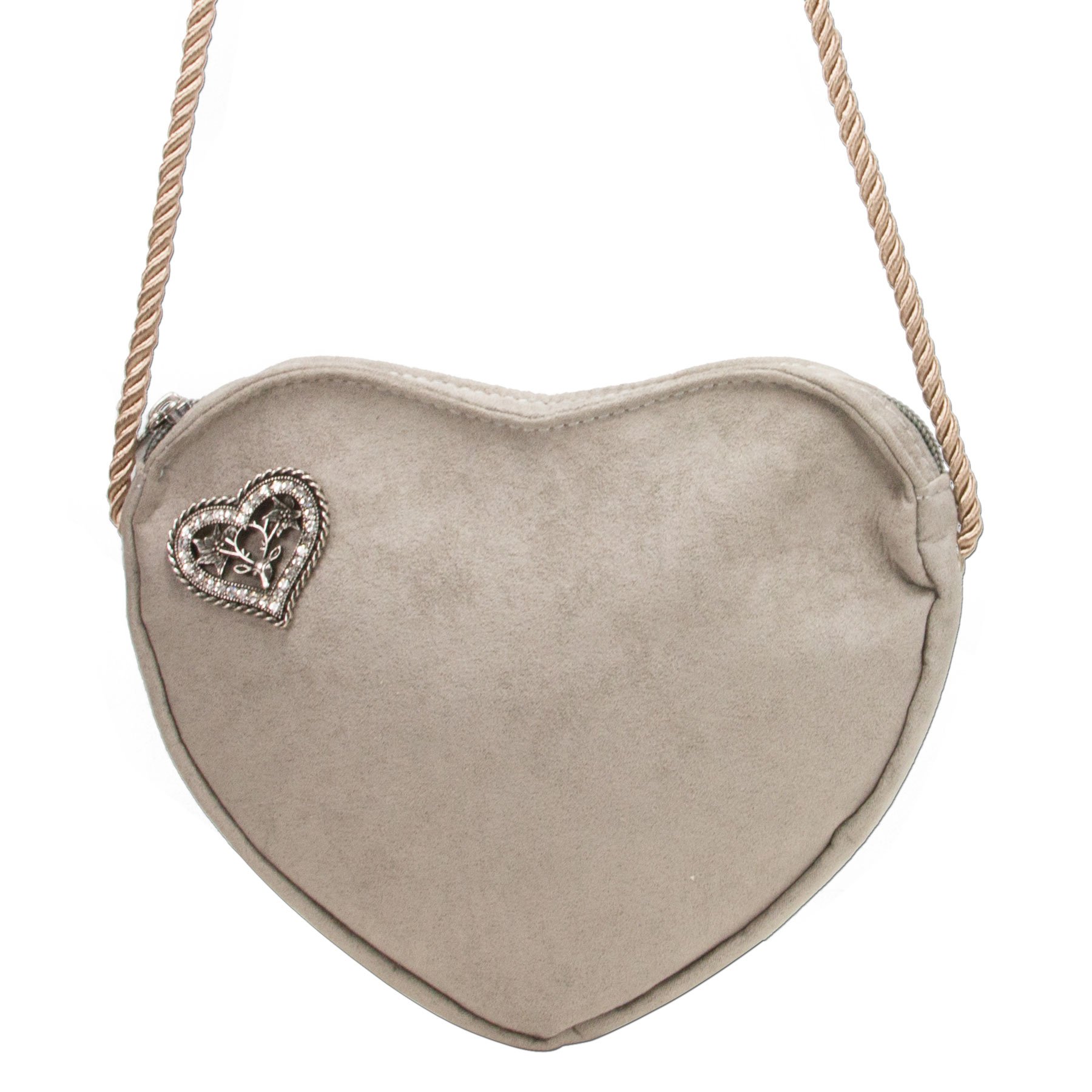 Alpenflüstern DAHEIM DTA067 Herztasche Dirndltasche Taupe-Grau