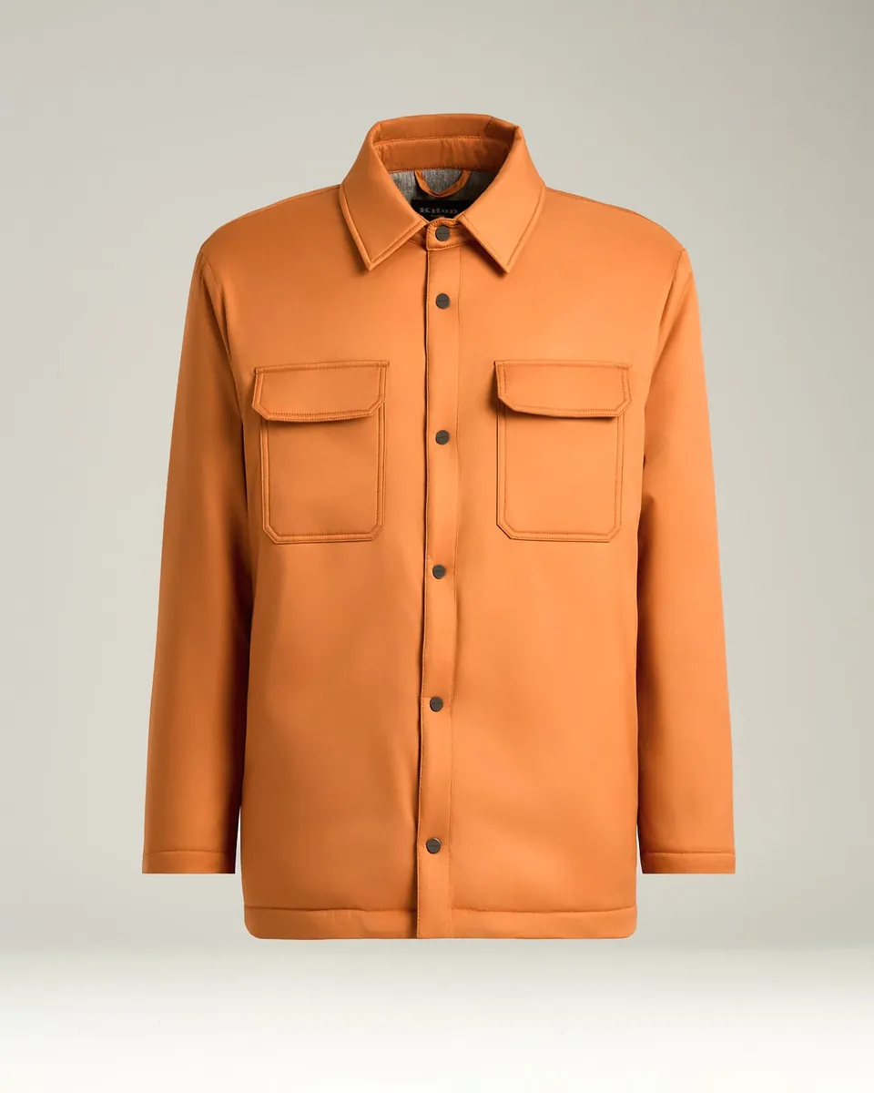 Kiton Technical Overshirt Hemdjacke Hellorange