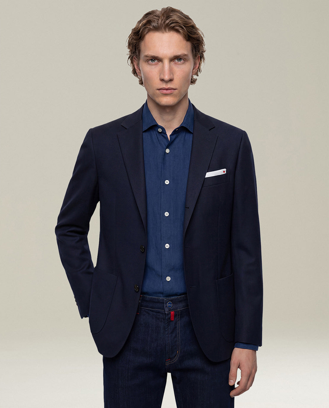 Kiton Sakko Blau Cashmere Einreihig Gr. 50 AD