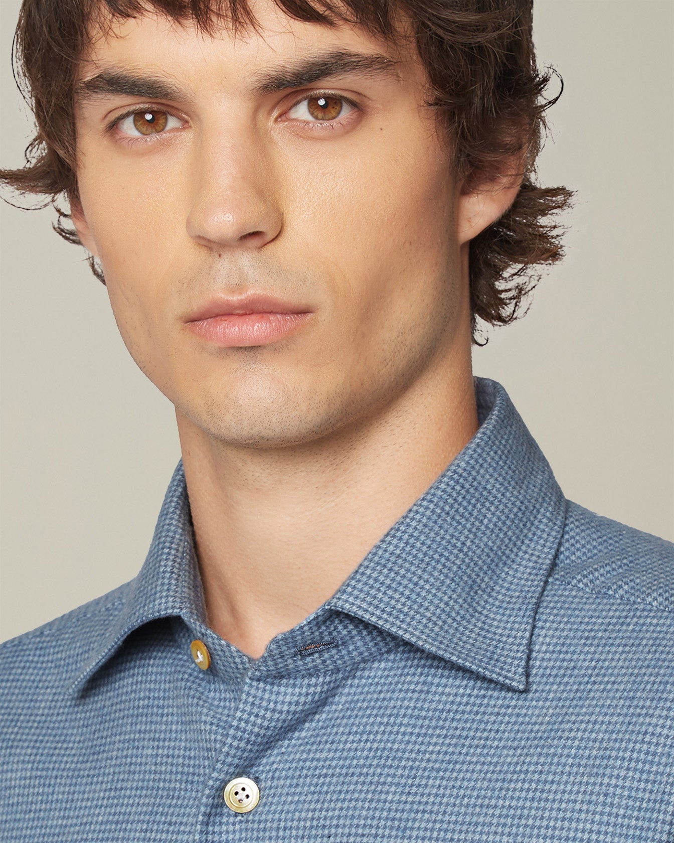 Kiton Shirts Nerano Hemd Flanell Hahnentritt Gr. M