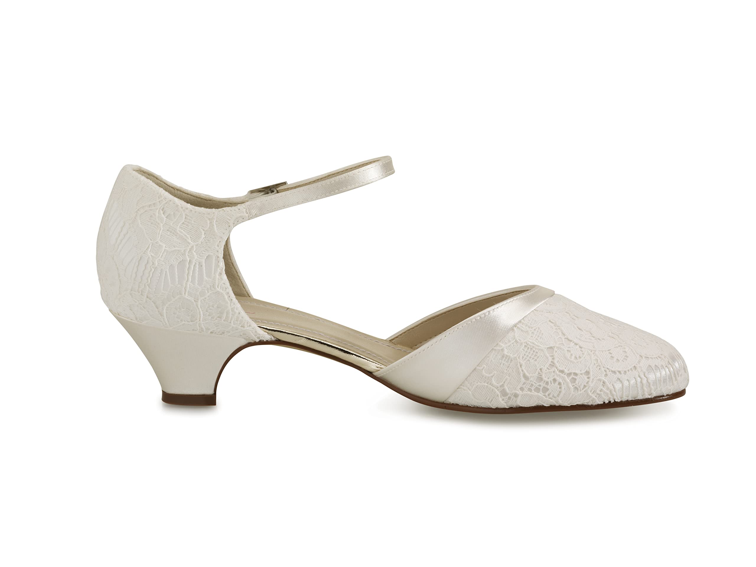 Rainbow Club Timeless Mickie Pumps Satin Ivory Spitze 3,5 cm
