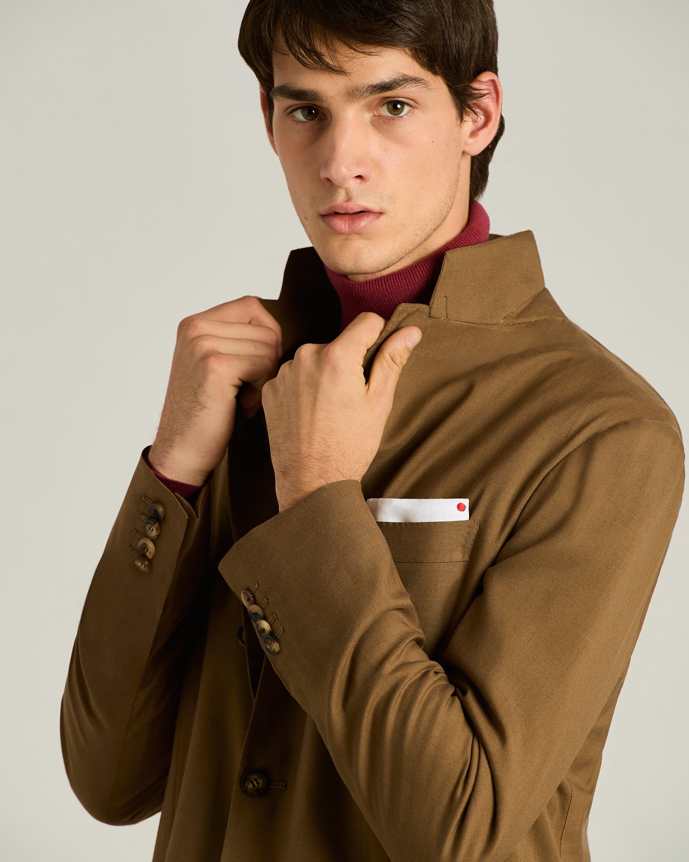 Kiton Kaschmir Sakko Braun einreihig Gr. 52