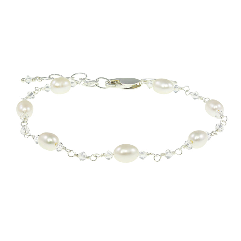 Juvelan Sparkling Love Armband Perlen Silber 17-20cm