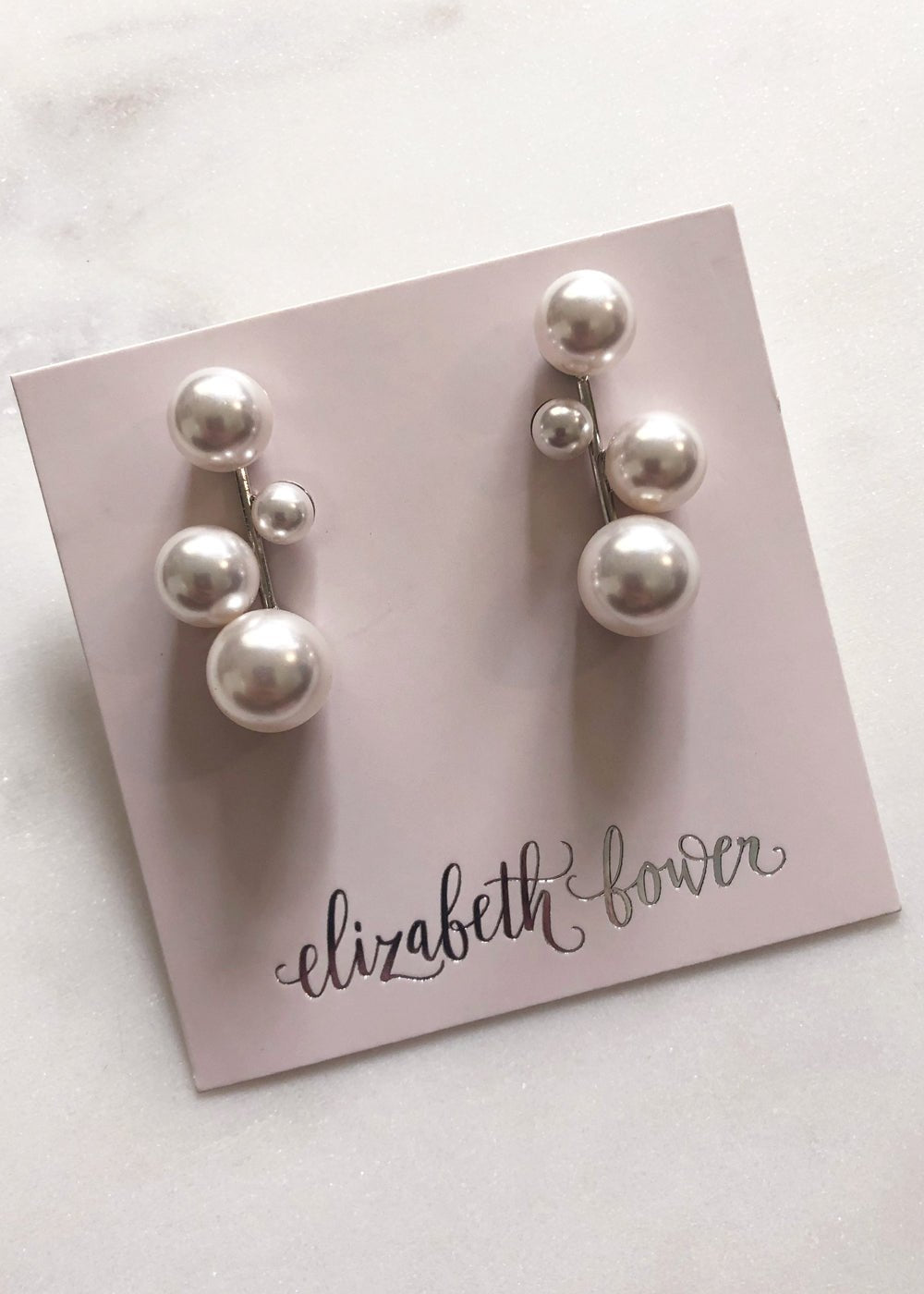 Elizabeth Bower Bubble Pearl Ohrstecker Rhodium Perlen