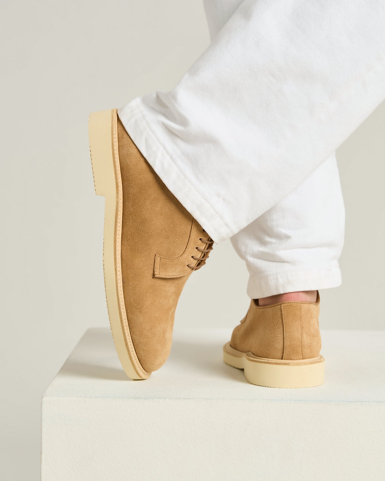Kiton Shoes Derby Halbschuh Caramel Kalbsleder Velours