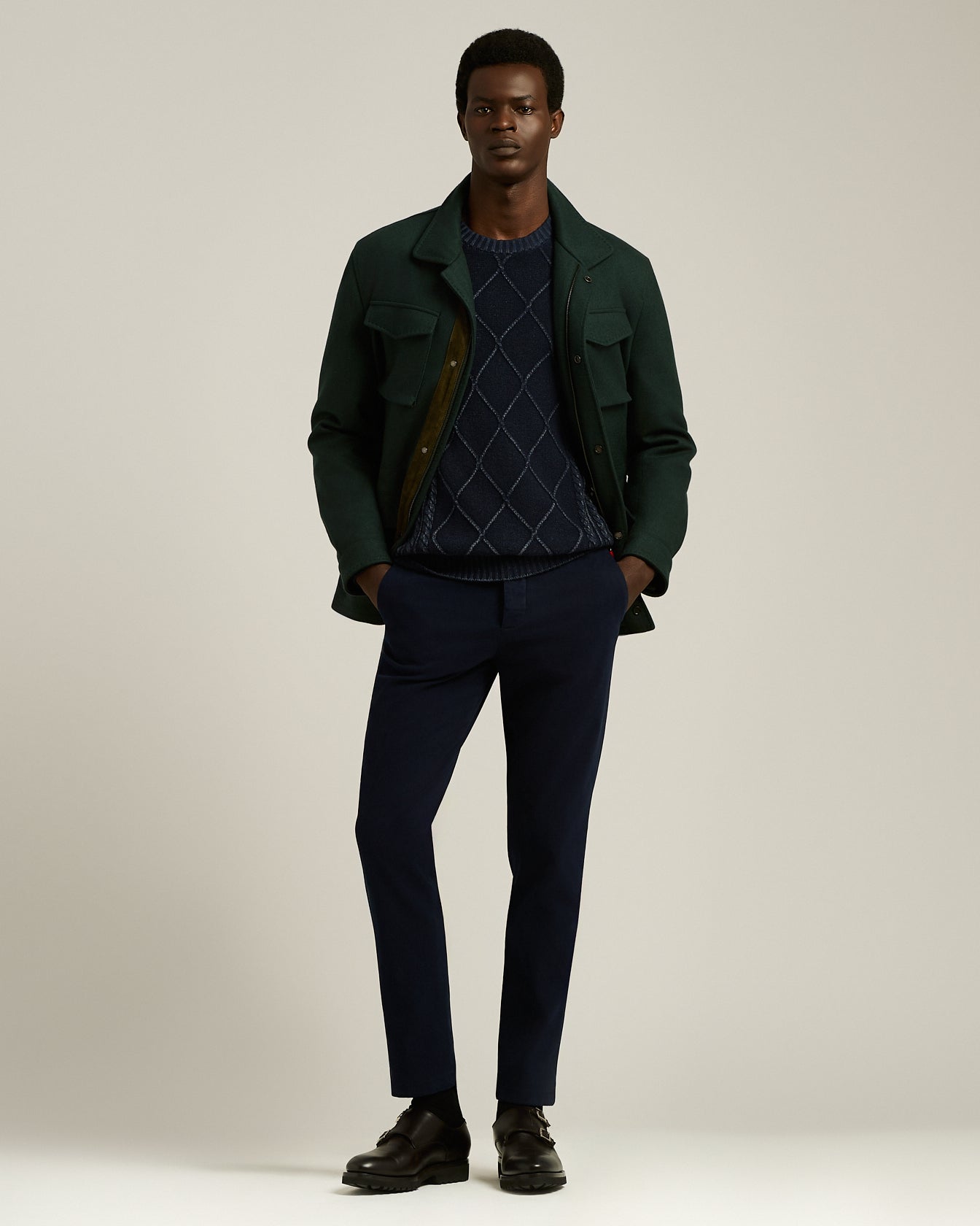Kiton Trousers Stretch-Hose Baumwolle Navy