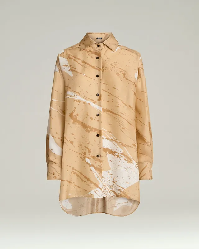 Kiton Seidenbluse Satin Muster Damen 40 Bluse
