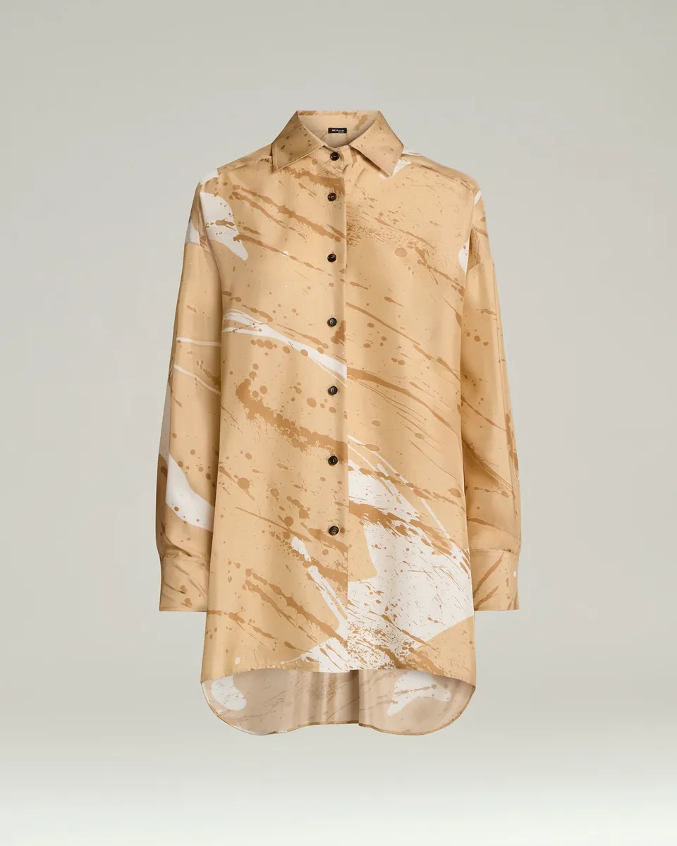 Kiton Seidenbluse Satin Muster Damen 40 Bluse