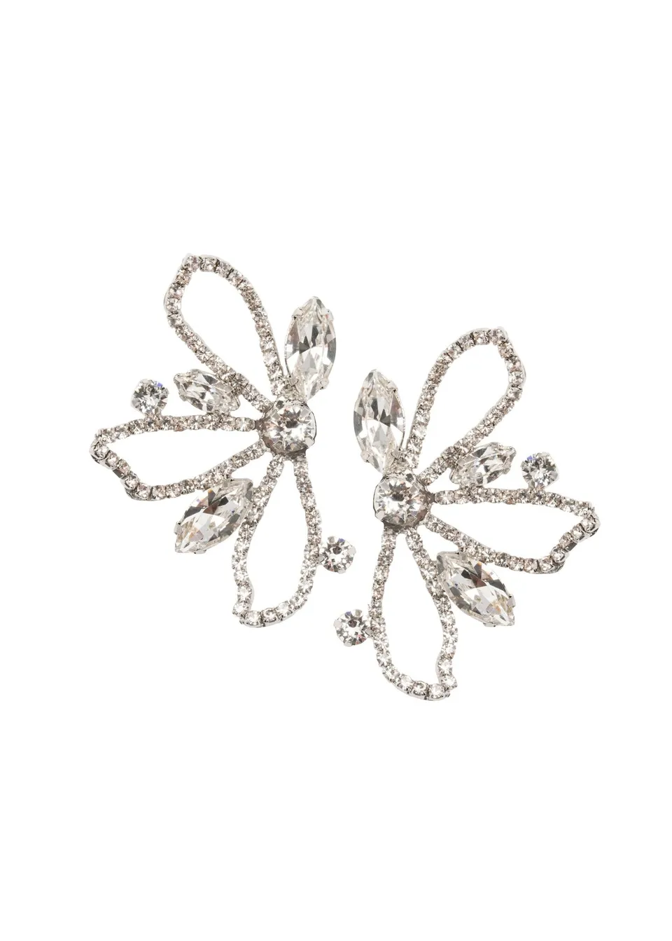 Elizabeth Bower Mari Crystal Statement Ohrstecker Rhodium Flügel