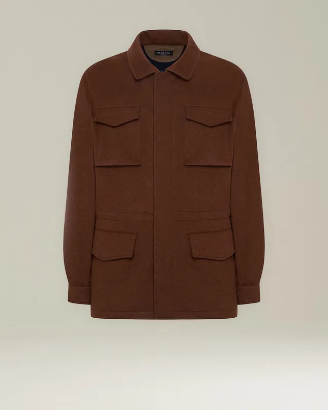 Kiton Beaver Utility Jacke Herren Kaschmir Gr.52 Taschen