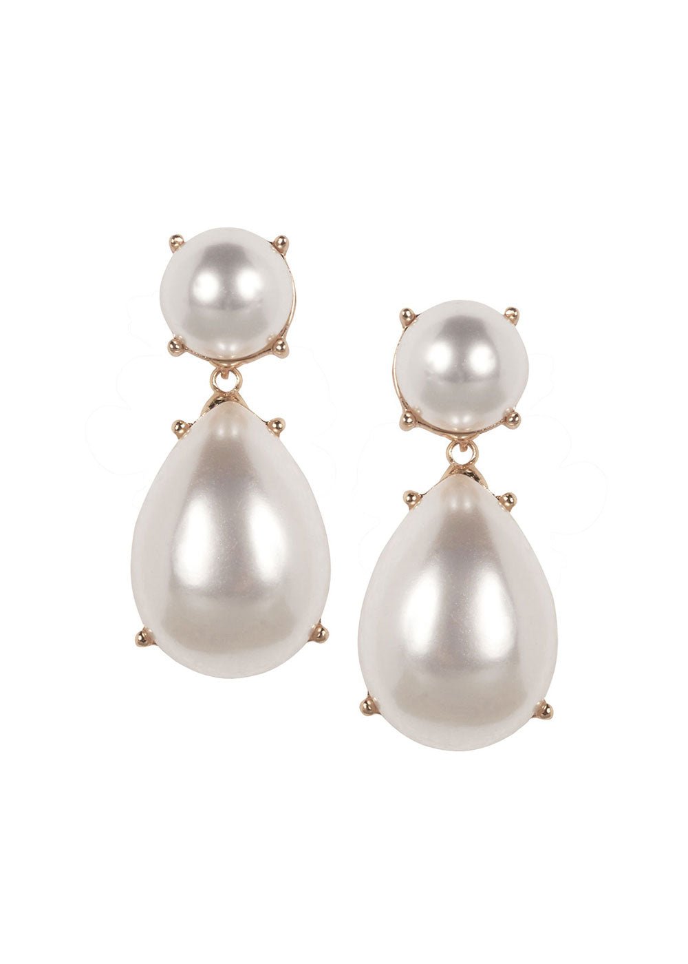 Elizabeth Bower Audrey Tropfenohrringe Braut Rhodium Perlen