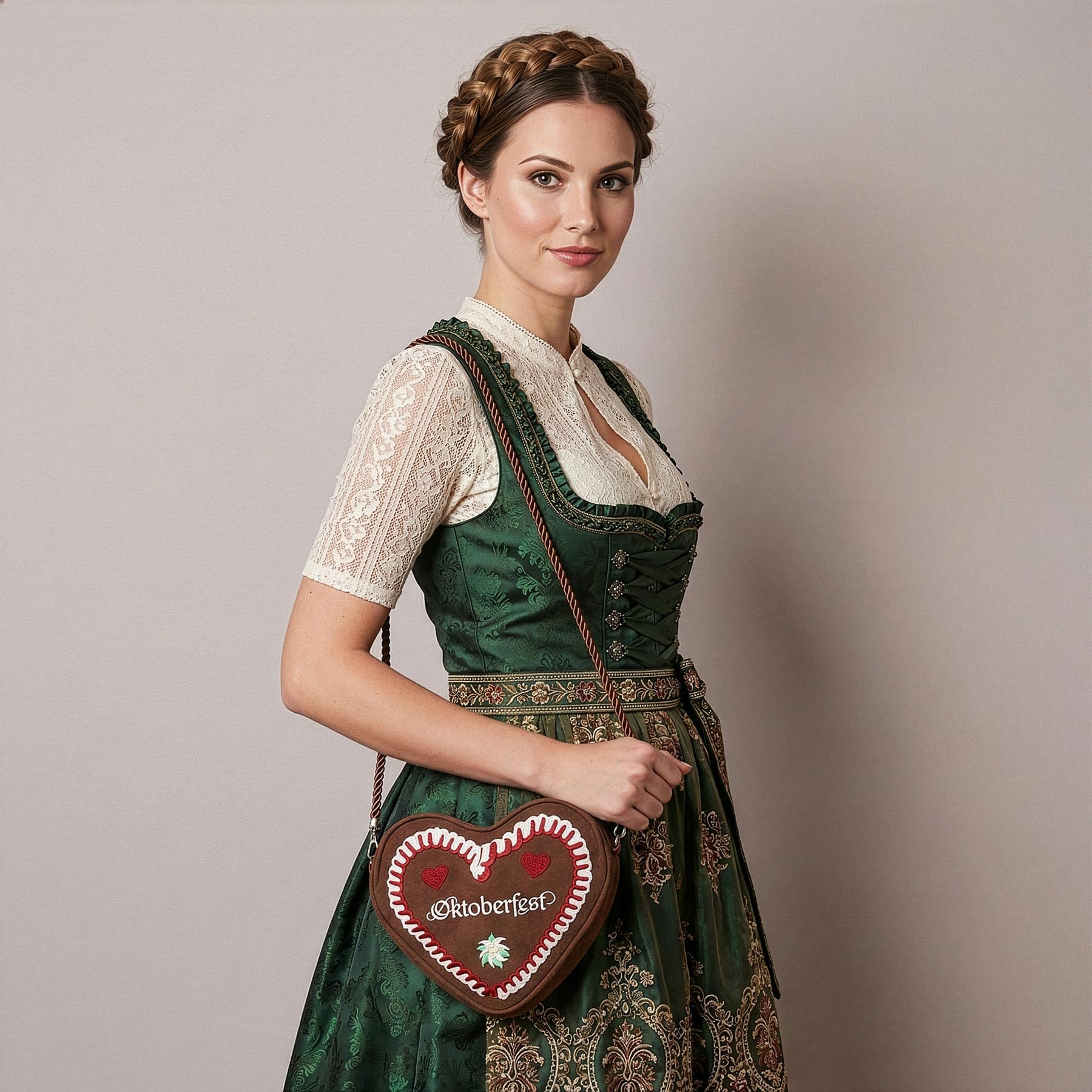 Alpenflüstern Oktoberfest DTA108 Herztasche braun